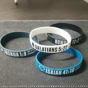 Unisex Set of 4 Inspirational Bible Verse Wristbands Set